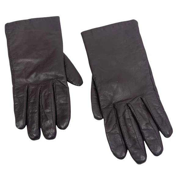 ARIS Leather Gloves Brown Women's size 7.5 - Picture 5 of 7